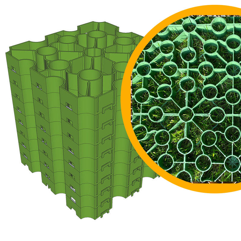 Supagrid Pro Line Grass Grids - Heavy Duty Ground Reinforcement System - Green - Pack of 9 Grids (1m2)
