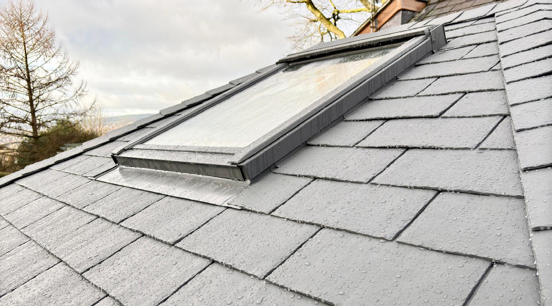 Grey Supaslate Pro Line Installed on a conservatory roof