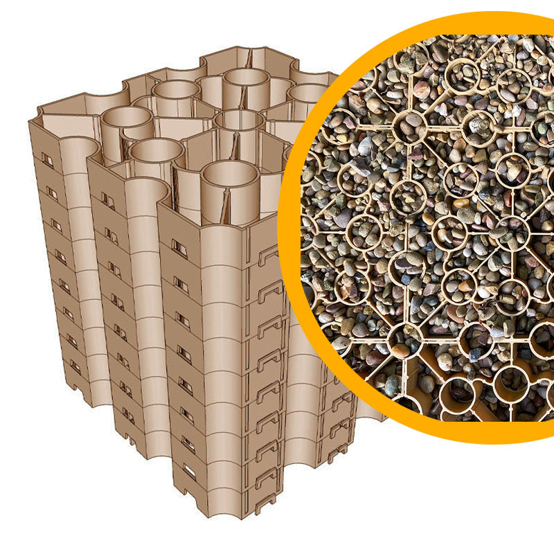 Supagrid Pro Line Gravel Grids - Heavy Duty Ground Reinforcement System for Golden Gravel and Cotswold Gravel - Beige - Pack of 9 Grids (1m2)