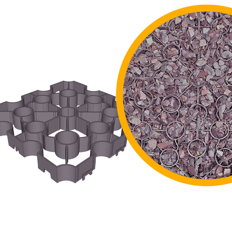 Supagrid Pro Line Gravel Grids - Heavy Duty Ground Reinforcement System Plum Slate - Plum - Pack of 9 Grids (1m2)