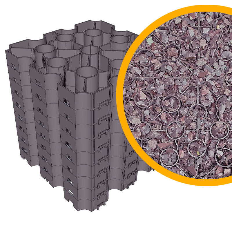 Supagrid Pro Line Gravel Grids - Heavy Duty Ground Reinforcement System Plum Slate - Plum - Pack of 9 Grids (1m2)