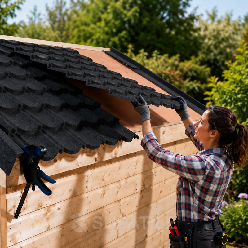 Supatile Lightweight Metal Roof Sheet - 890mm x 1123mm - Charcoal Grey